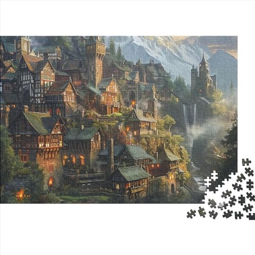 Quaint Little Town 1000 Jigsaw Puzzle, Premium Quality, for Adults and Children from 12 Years Puzzle，Premium Quality Spiele herausfordern Jigsaw Puzzle in Panorama Format von LYJSMDAAA
