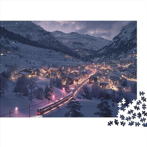 Quaint Little Town Jigsaw Puzzle 1000 Pieces – Spiele herausfordern – Puzzle for Adults and Children from 14 Years，Premium Quality Jigsaw Puzzle in Panorama Format von LYJSMDAAA