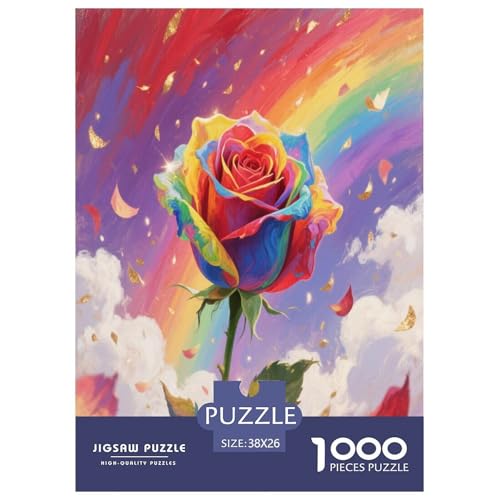 Rose Puzzle 1000-teilige Schwer Puzzle Spielzeug Lernspiel Impossible Herausforderungsspielzeug Für Erwachsene Und Kinder in Bewährter 38x26cm/1000pcs von LYJSMDAAA