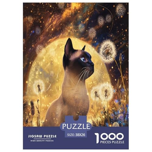 Siamese Kätzchen Puzzle 1000 Teile Schwer Puzzle Spielzeug Pädagogisches Spiel Impossible Herausforderungsspielzeug Für Erwachsene Und Kinder in Bewährter 38x26cm/1000pcs von LYJSMDAAA