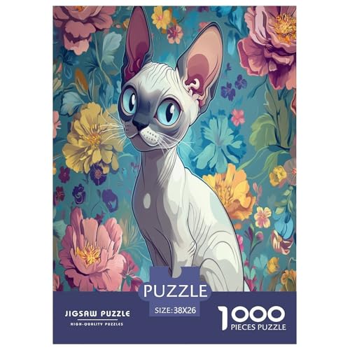 Sphinx Katze Puzzle 1000-teilige Schwer Puzzle Spielzeug Lernspiel Impossible Herausforderungsspielzeug Für Erwachsene Und Kinder Ab 12 Jahren 38x26cm/1000pcs von LYJSMDAAA