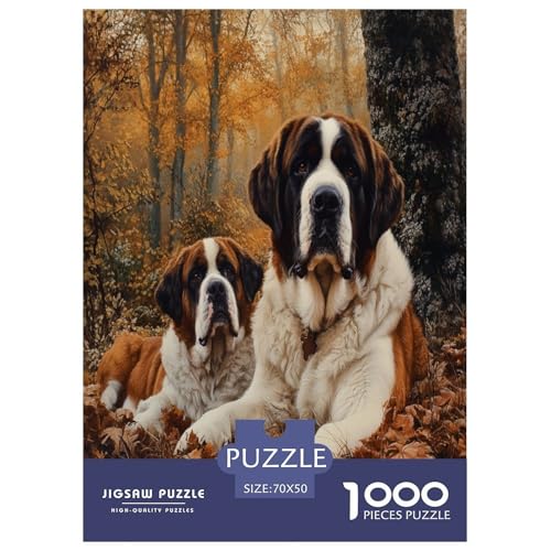 St. Bernard Puzzle 1000 Teile Schwer Puzzle Spielzeug Lernspiel Impossible Herausforderungsspielzeug Für Erwachsene Und Kinder in Bewährter 70x50cm/1000pcs von LYJSMDAAA