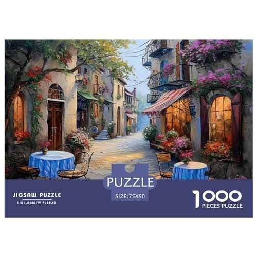 Straße in der Innenstadt Puzzle 1000 Pieces Nachhaltige Spiele Jigsaw Puzzle for Adults and Children from 14 Years，Premium Quality Jigsaw Puzzle in Panorama Format von LYJSMDAAA