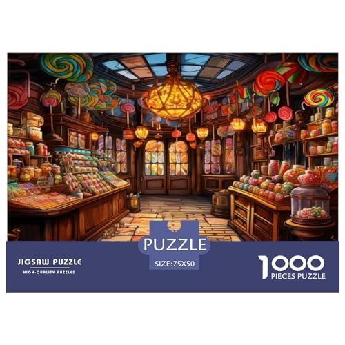 Süßigkeitenladen 1000 Jigsaw Puzzle, Premium Quality, for Adults and Children from 12 Years Puzzle，Premium Quality Nachhaltige Spiele Jigsaw Puzzle in Panorama Format von LYJSMDAAA