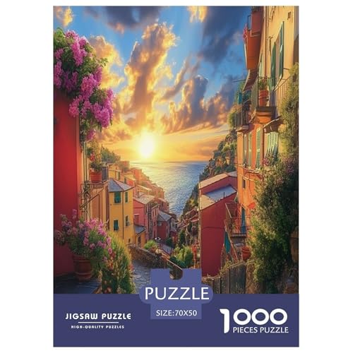 Venedig Wasserstadt Puzzle 1000-teilige Schwer Puzzle Spielzeug Lernspiel Impossible Herausforderung Spielzeug Für Erwachsene Und Kinder Ab 14 Jahren 70x50cm/1000pcs von LYJSMDAAA