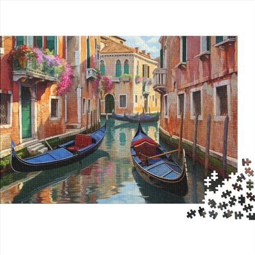 Venice Canal View Puzzle 1000 Pieces - Pädagogische Spiele - Jigsaw Puzzle for Adults and Children from 14 Years，Premium Quality Jigsaw Puzzle in Panorama Format von LYJSMDAAA