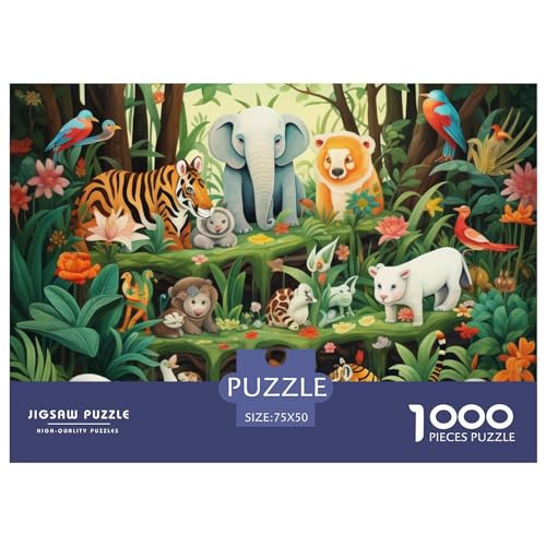 Waldtiere Puzzle 1000 Pieces Nachhaltige Spiele Jigsaw Puzzle for Adults and Children from 14 Years，Premium Quality Jigsaw Puzzle in Panorama Format von LYJSMDAAA