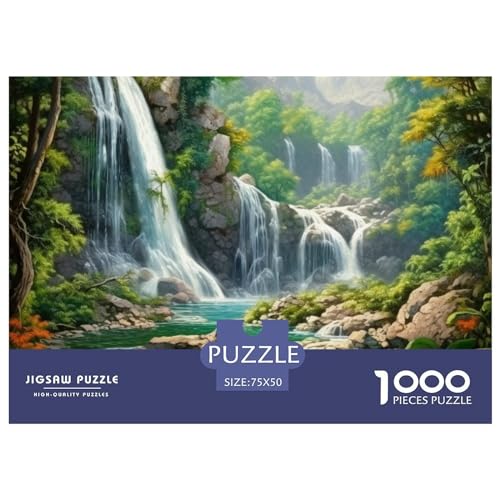 Wasserfälle Puzzle 1000 Pieces Nachhaltige Spiele Jigsaw Puzzle for Adults and Children from 14 Years，Premium Quality Jigsaw Puzzle in Panorama Format von LYJSMDAAA