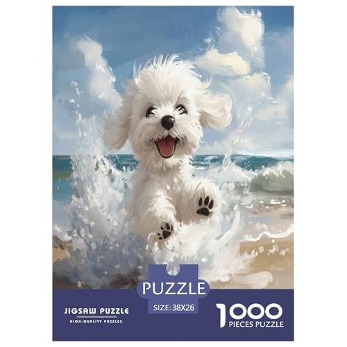 West Highland Weißer Terrier Puzzle 1000-teilige Schwer Puzzle Spielzeug Pädagogisches Spiel Impossible Herausforderung Spielzeug Für Erwachsene Und Kinder Ab 14 Jahren 38x26cm/1000pcs von LYJSMDAAA
