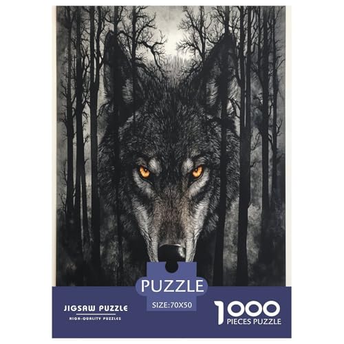 Wolf Puzzles 1000 Teile Schwer Puzzle Spielzeug Lernspiel Impossible Herausforderung Spielzeug Für Erwachsene Und Kinder in Bewährter 70x50cm/1000pcs von LYJSMDAAA