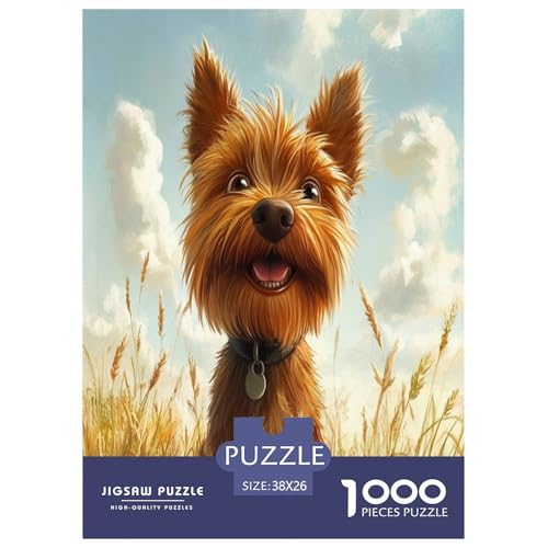 Yorkshire Terrier Puzzle 1000 Teile Schwer Puzzle Spielzeug Lernspiel Impossible Herausforderung Spielzeug Für Erwachsene Kinder 38x26cm/1000pcs von LYJSMDAAA