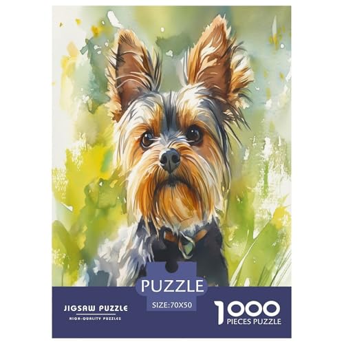 Yorkshire Terrier Puzzle 1000-teilige Schwer Puzzle Spielzeug Lernspiel Impossible Herausforderungsspielzeug Für Erwachsene Und Kinder in Bewährter 70x50cm/1000pcs von LYJSMDAAA