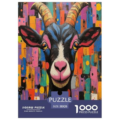 Ziege Puzzles 1000 Teile Schwer Puzzle Spielzeug Lernspiel Impossible Herausforderungsspielzeug Für Erwachsene Und Kinder in Bewährter 38x26cm/1000pcs von LYJSMDAAA