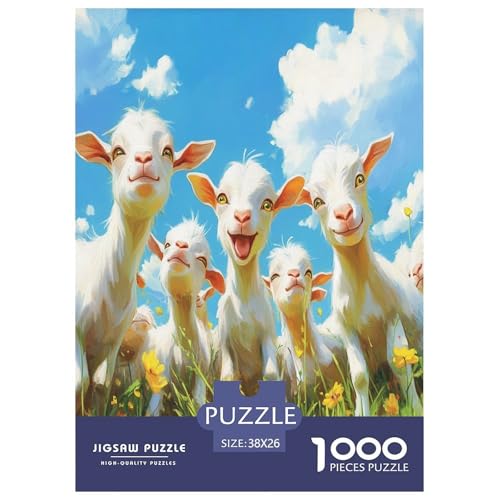 Ziege Puzzles 1000 Teile Schwer Puzzle Spielzeug Pädagogisches Spiel Impossible Herausforderung Spielzeug Für Erwachsene Und Kinder Ab 12 Jahren 38x26cm/1000pcs von LYJSMDAAA