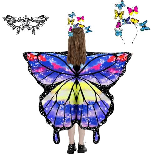 LYL. Ling Schmetterling Flügel für Mädchen, Schmetterling Fee Flügel Kinder, Halloween Kostüme für Kinder, Schmetterling Kostüm für Mädchen (#004) von LYL. Ling