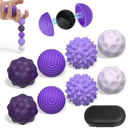 8 Stück Magnetische Fidget Toys, Magnetische Sensorik Bälle, Anti-Stress Spielzeug aus Silikon, Magnetische Anziehungskraft Stress Bälle mit Silikonhülle, Sensory Toy (Lila) von LYNBLY
