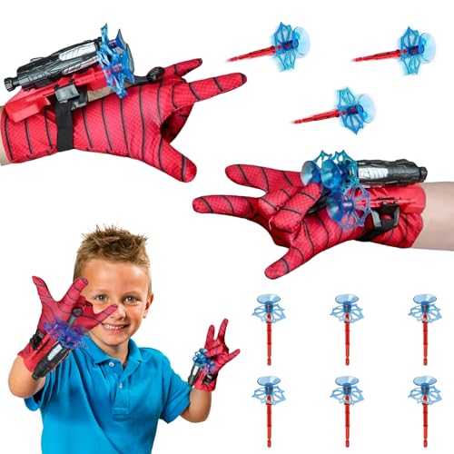 LYNBLY Spider Launcher Handschuh, 2 Set Kids Spider Hero Handschuhe, Held Launcher, Spider Web Shooter, Handgelenk Spielzeug Set, Cosplay Glove Launcher, Lustiges Lernspielzeug von LYNBLY