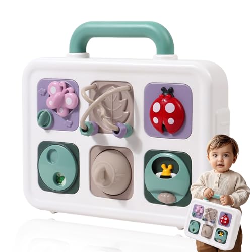 LYNSAN Montessori Spielzeug Baby, Sensorik Spielzeug Activity Busy Board Kinderspielzeug Portable Handheld, Lernspielzeug Sinne Lebensfähigkeiten Geburtstag Geschenk für Kinder Jungen Mädchen, Grün LYNSAN Montessori Spielzeug Baby, Sensorik Spielzeug Activity Busy Board Kinderspielzeug Portable Handheld, Lernspielzeug Sinne Lebensfähigkeiten Geburtstag Geschenk für Kinder Jungen Mädchen, Grün von LYNSAN