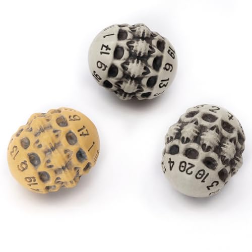 D20 Würfel Set - Set aus Drei Würfel 20 Seitig - Skull & Bone / Schädel & Knochen W20 DND Würfel Für Pen and Paper, Dungeons & Dragons, Warhammer, D&D, Pathfinder, Magic the Gathering (MTG) (Gemischt) von LYNX
