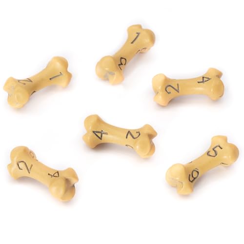 D6 Würfel Set - Set aus Sechs Würfel 6 Seitig - Skull & Bone / Schädel & Knochen W6 DND Würfel Für Pen and Paper, Dungeons & Dragons, Warhammer, D&D, Pathfinder, Magic The Gathering (MTG) (Gelb) von LYNX