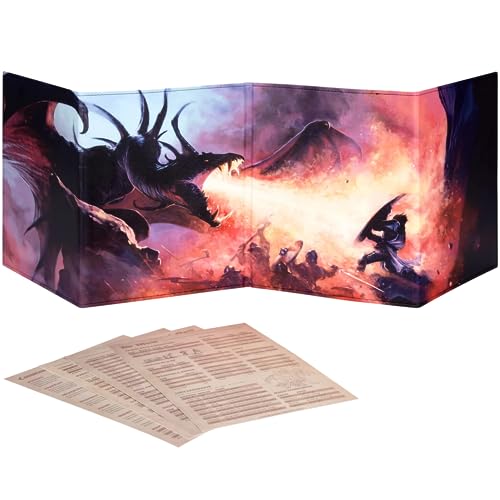 DND DM Screen 5e – D&D Spielleiterschirm zum Verbergen deiner Würfel, Karten und Bücher - Vollfarbiger Druck mit anpassbaren Einsätzen - Dungeons and Dragons – DND Zubehör Geschenk Für Pen and Paper DND DM Screen 5e – D&D Spielleiterschirm zum Verbergen deiner Würfel, Karten und Bücher - Vollfarbiger Druck mit anpassbaren Einsätzen - Dungeons and Dragons – DND Zubehör Geschenk Für Pen and Paper von LYNX
