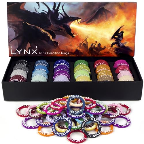 DND Figuren Condition Rings - 96 Für 24 Status -und Zaubereffekte. Pen and Paper Zubehör/Geschenk Für D&D Miniatures, Rollenspiele Tabletop, Dungeons and Dragons, DND 5e Edition & Pathfinder DND Figuren Condition Rings - 96 Für 24 Status -und Zaubereffekte. Pen and Paper Zubehör/Geschenk Für D&D Miniatures, Rollenspiele Tabletop, Dungeons and Dragons, DND 5e Edition & Pathfinder von LYNX