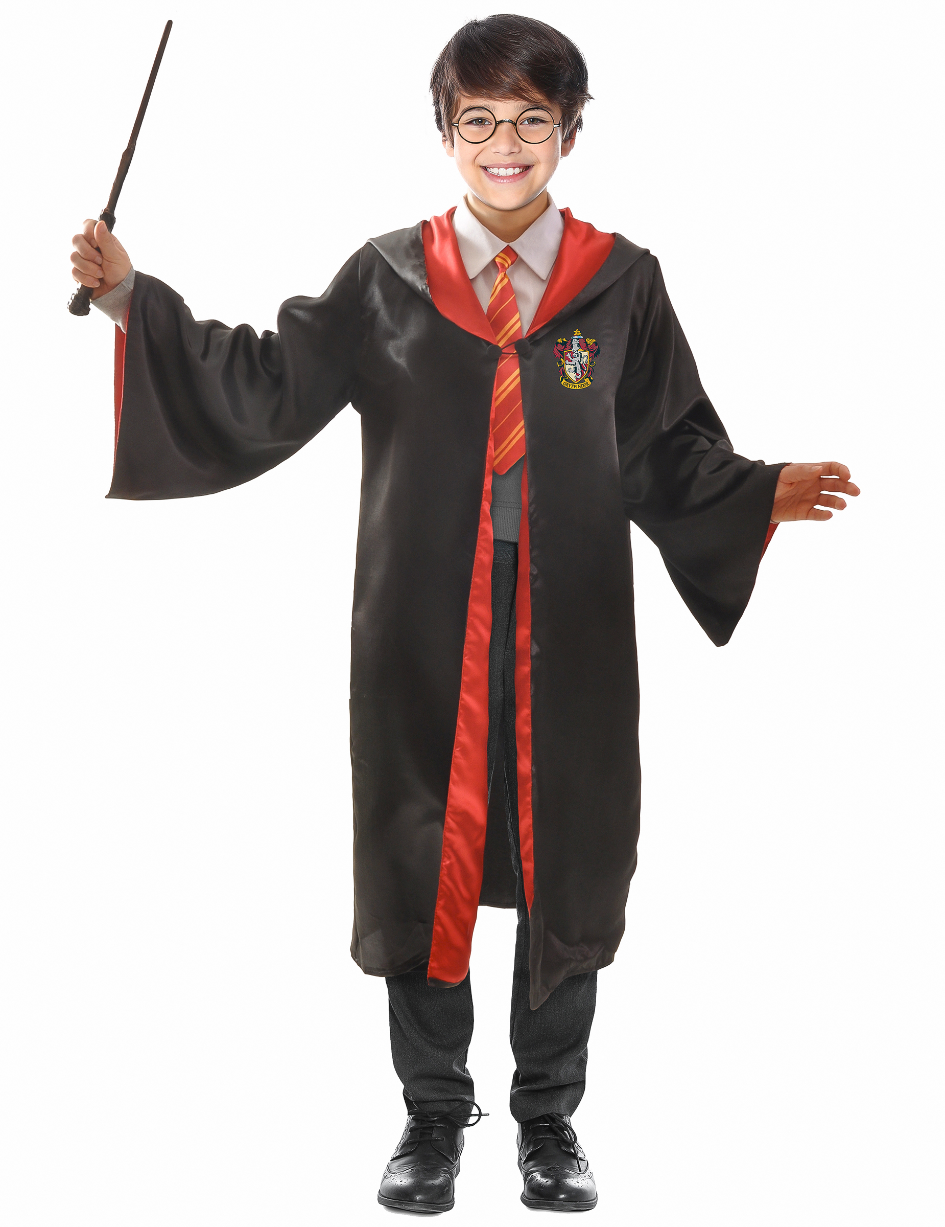Magisches Harry Potter-Kostüm für Kinder offizieller Lizenzartikel schwarz-rot-gelb von KARNEVAL-MEGASTORE