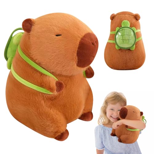 LYPPUL Capybara Plüschtier, 23CM Niedliche Capybara Kuscheltier, Capybara Stofftier mit Schildkrötenrucksack, Realistisches Weiches Capybara Spielzeug Geburtstagsgeschenk für Home Deko Kinder LYPPUL Capybara Plüschtier, 23CM Niedliche Capybara Kuscheltier, Capybara Stofftier mit Schildkrötenrucksack, Realistisches Weiches Capybara Spielzeug Geburtstagsgeschenk für Home Deko Kinder von LYPPUL