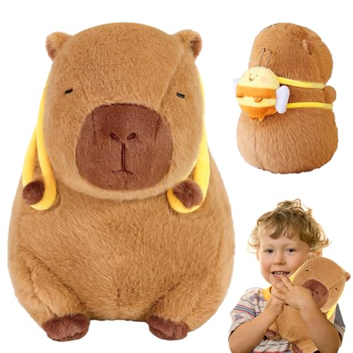 LYPPUL Capybara Plüschtier, 30CM Niedliche Capybara Kuscheltier, Capybara Stofftier mit Bienenrucksack, Realistisches Weiches Capybara Spielzeug Geburtstagsgeschenk für Home Deko Kinder LYPPUL Capybara Plüschtier, 30CM Niedliche Capybara Kuscheltier, Capybara Stofftier mit Bienenrucksack, Realistisches Weiches Capybara Spielzeug Geburtstagsgeschenk für Home Deko Kinder von LYPPUL