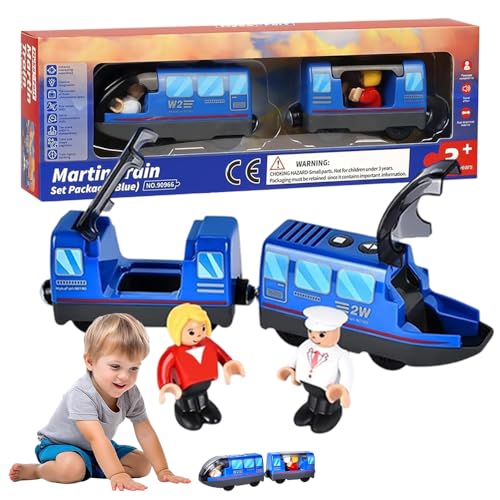 LYPPUL Eisenbahn elektrische lok, Batteriebetriebener Lokomotivzug, Leistungsstarker Motorzug kompatibel mit Thomas, Geschenk Spielzeug für Junge Mädchen ab 3 Jahren von LYPPUL