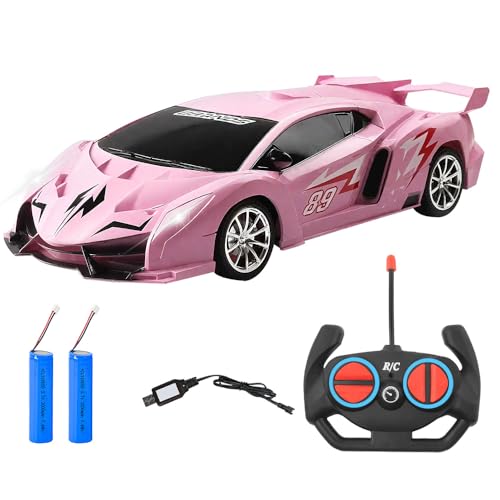 LYPPUL RC Drift Auto, 1:18 Ferngesteuertes Auto, 2.4 GHz RC Auto, Rennauto Ferngesteuert mit LED Scheinwerfern 10km/h, für Jungen Mädchen Geburtstagsgeschenke Weihnachten Spielzeug Rennauto (Rosa) von LYPPUL