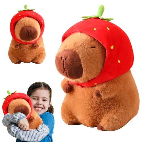 LYPPUL Simulation Capybara Plüschtier, 23CM Niedliche Capybara Kuscheltier, Realistisches Weiches Capybara Spielzeug, Erdbeere Capybara Stofftier Geburtstagsgeschenk für Home Deko Kinder LYPPUL Simulation Capybara Plüschtier, 23CM Niedliche Capybara Kuscheltier, Realistisches Weiches Capybara Spielzeug, Erdbeere Capybara Stofftier Geburtstagsgeschenk für Home Deko Kinder von LYPPUL