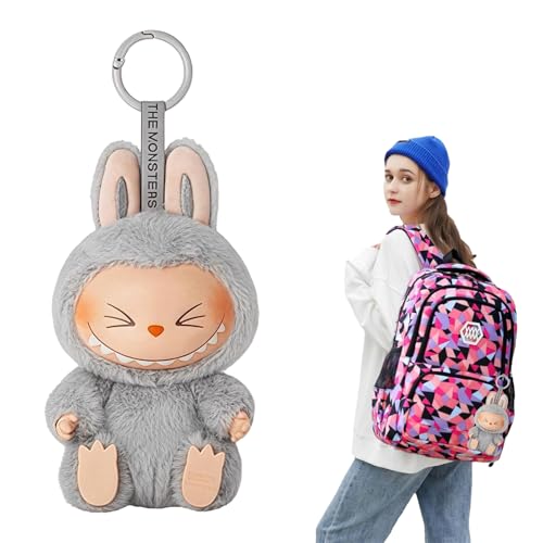 La-bubu Kuscheltier Keychains, La-bubu monsteres Plüschtier, La-bubu Schlüsselanhänger, La-bubu Plushdoll, La-bubu Figuren Kuscheltieranhänger Sammelfiguren Geburtstagsgeschenk (F) von LYQJXF