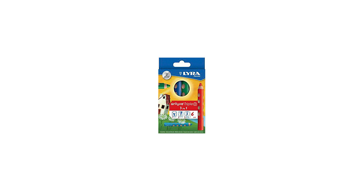 GROOVE Triple 3in1 Farbstifte, 6 Farben GROOVE Triple 3in1 Farbstifte, 6 Farben von Lyra