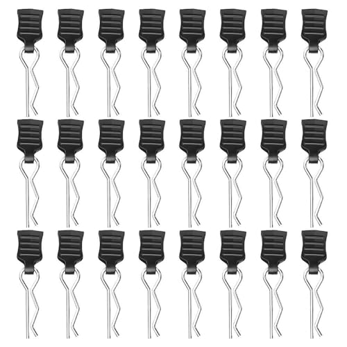 24 Stück Karosserie Clips RC Karosserie Shell Pins Ersatzteile für RC Car Ferngesteuertes Auto Ersatzteile Klammern Edelstahl Karosserieklammern Bent Springy R Pins für 1/10, 1/14, 1/8RC Autos von LYSPBAO