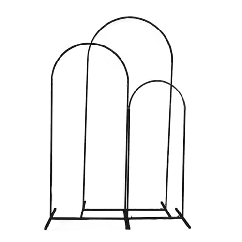 Metallbogen-Hintergrund, Hochzeitsbogenständer, Metall-Hochzeitsbogen, 3er-Set, Hintergrundständer(Black) von LYVQZPWLR