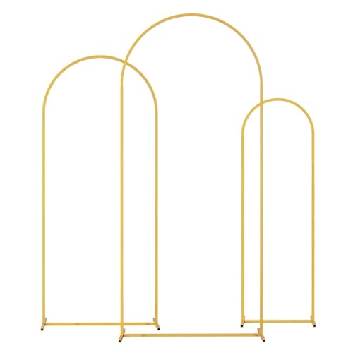 Metallbogen-Hintergrund, Hochzeitsbogenständer, Metall-Hochzeitsbogen, 3er-Set, Hintergrundständer(Gold) von LYVQZPWLR