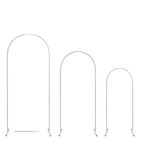 Metallbogen-Hintergrund, Hochzeitsbogenständer, Metall-Hochzeitsbogen, 3er-Set, Hintergrundständer(WHITE) von LYVQZPWLR