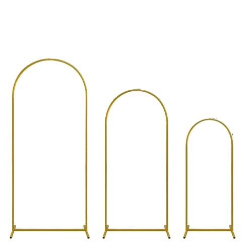 Metallbogen-Hintergrund, Hochzeitsbogenständer, großer Hochzeitsbogen-Hintergrundständer, 3er-Set, goldfarbener Metallbogen-Hintergrundständer Metallbogen-Hintergrund, Hochzeitsbogenständer, großer Hochzeitsbogen-Hintergrundständer, 3er-Set, goldfarbener Metallbogen-Hintergrundständer von LYVQZPWLR
