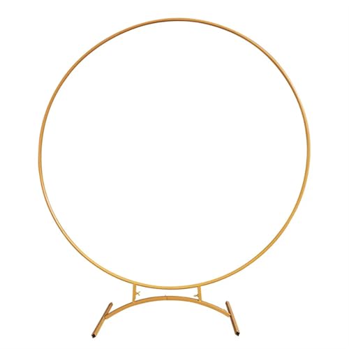Metallbogen-Hintergrund, Hochzeitsbogenständer, runder Hochzeitsbogen-Hintergrundständer, Weißgold, Metallkreis, Ballon, Blumenbogenrahmen(Gold,Diameter2.4 m) von LYVQZPWLR