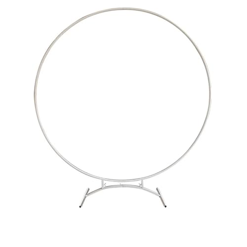 Metallbogen-Hintergrund, Hochzeitsbogenständer, runder Hochzeitsbogen-Hintergrundständer, Weißgold, Metallkreis, Ballon, Blumenbogenrahmen(White,Diameter1.2m) von LYVQZPWLR