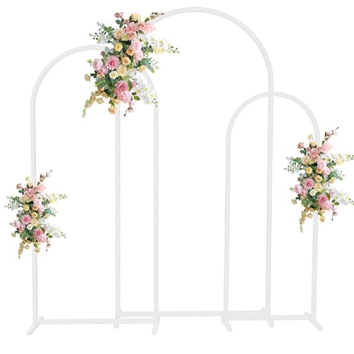 Metallbogen-Hintergrund, Hochzeitsbogenständer 3er Set Hochzeitsbogen Ballonrahmen Metall Kulisse Ständer Garten Floral Bogen Deko(M) von LYVQZPWLR