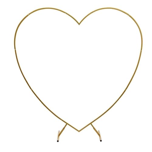 Metallbogen-Hintergrund, Hochzeitsbogenständer Gold/Weiß Metall Herzbogen Bausatz, Hochzeitsherzbogenständer, Liebessäulenbogenrahmen(Gold) von LYVQZPWLR
