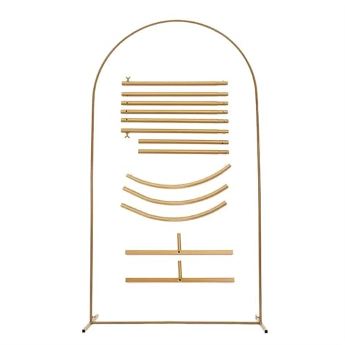 Metallbogen-Hintergrund, Hochzeitsbogenständer Goldener Bogenrahmen Hochzeitsfeier Dekoration Hintergrundständer(5ft(150cm)) von LYVQZPWLR
