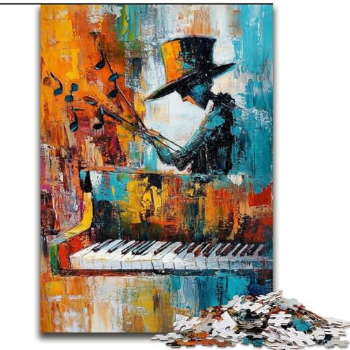 1000 Puzzles für Erwachsene zum Thema Klavier Spielen – Ölgemälde, anspruchsvolles Spiel und Familienspiel mit passendem Poster und Quizblatt (50x75cm) von LYXIANY