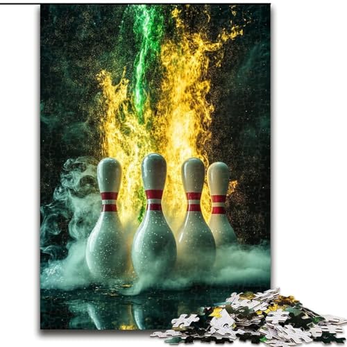 1000-teiliges Bowling-Sport-Puzzle für Erwachsene, perfekt für Familienspaß an Weihnachten, Thanksgiving, Geburtstagen und Ostern (Größe 26x38cm) von LYXIANY