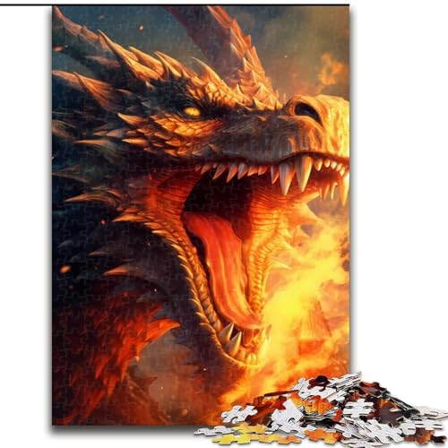 1000-teiliges Drachen-Tierpuzzle für Erwachsene, Größe 50x75cm, Denkspiel für Teenager und Familieninteraktion von LYXIANY