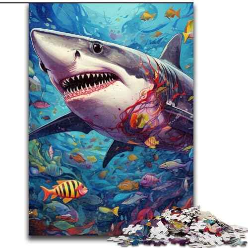 1000-teiliges Hai-Puzzle für Erwachsene, für Teenager und Familienspaß – DIY-Denkspiel, Geschenk, 50x75cm 1000-teiliges Hai-Puzzle für Erwachsene, für Teenager und Familienspaß – DIY-Denkspiel, Geschenk, 50x75cm von LYXIANY