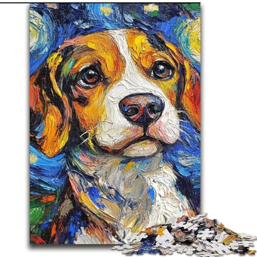 1000-teiliges Puzzle, Bengalkatze, Nachthimmel, 1000-teiliges Puzzle für Erwachsene, für Teenager, Familien-Lernspiele, Heimdekoration, Geschenk, Größe 50x75cm von LYXIANY