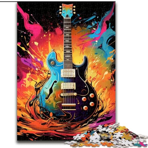 1000-teiliges Puzzle, Bunte Gitarre, unmögliches Puzzle für Erwachsene, DIY-Dekoration, anspruchsvolle, Größe: 50x75cm von LYXIANY